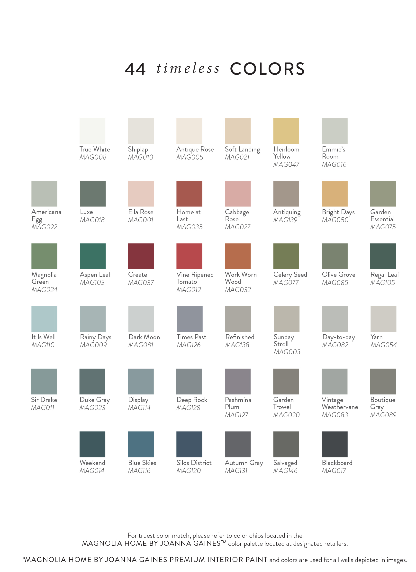 Magnolia deals paint colors