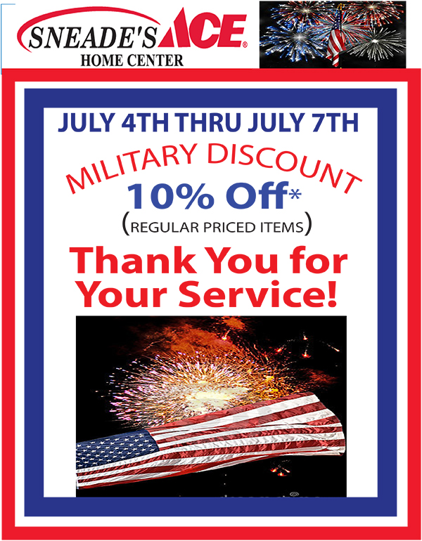 military discount 4TH OF JULY