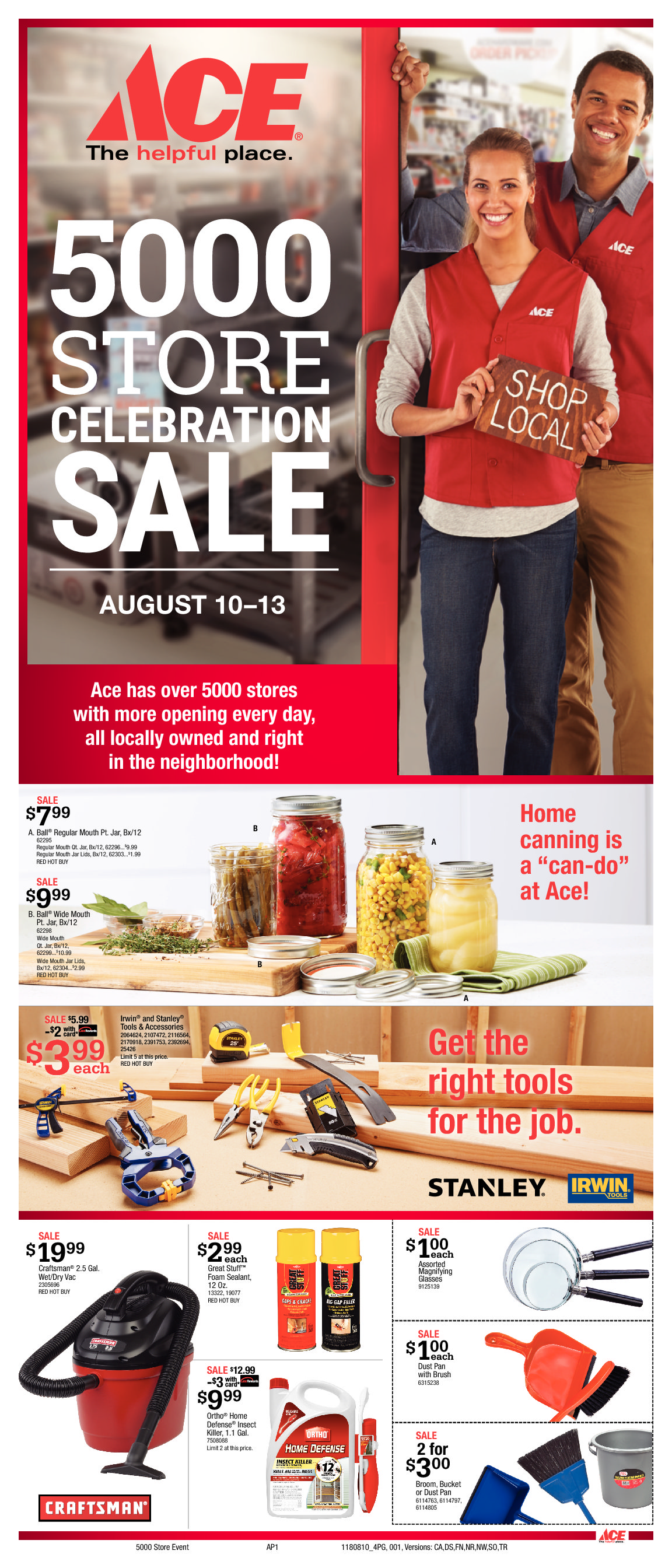 August 2018 5000 Store Celebration Sale Circular - NR - Sneades Ace Home  Centers