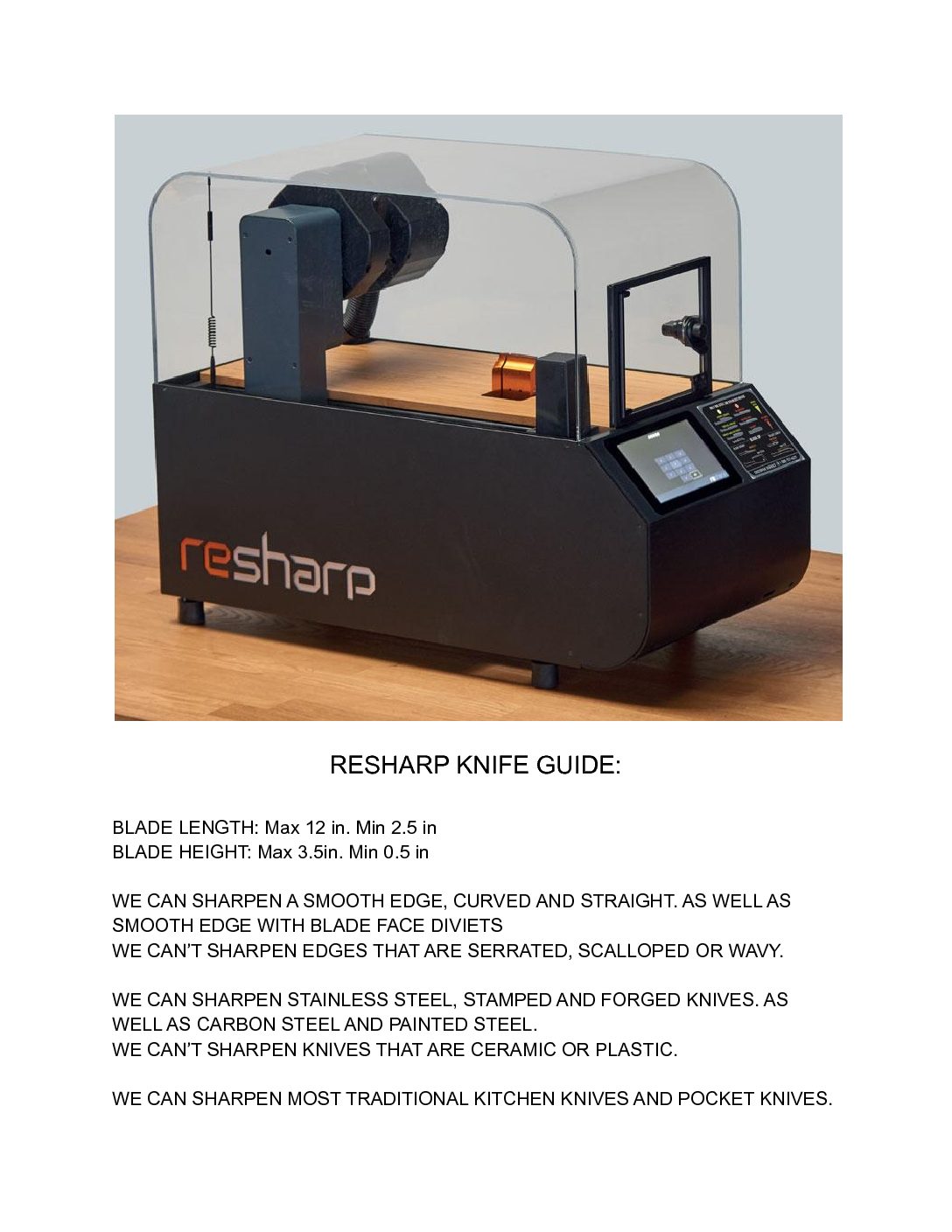 About us  Resharp Knife Sharpening